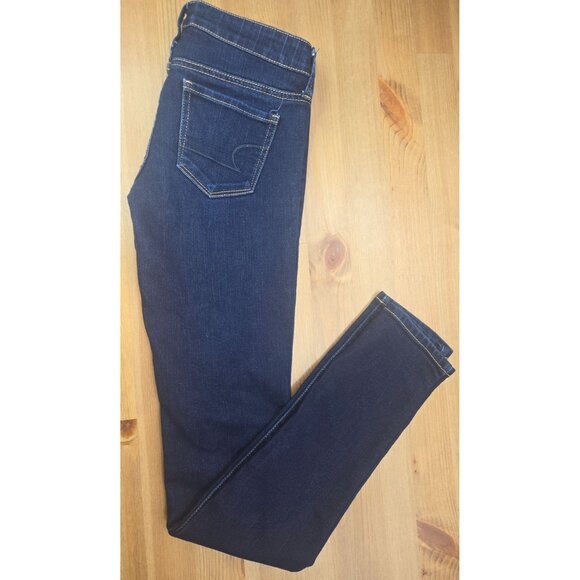 American Eagle Womens Regular Fit Jeans 4 Dark Wash Stretch Denim 28 x 32 - Picture 3 of 7